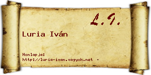 Luria Iván névjegykártya